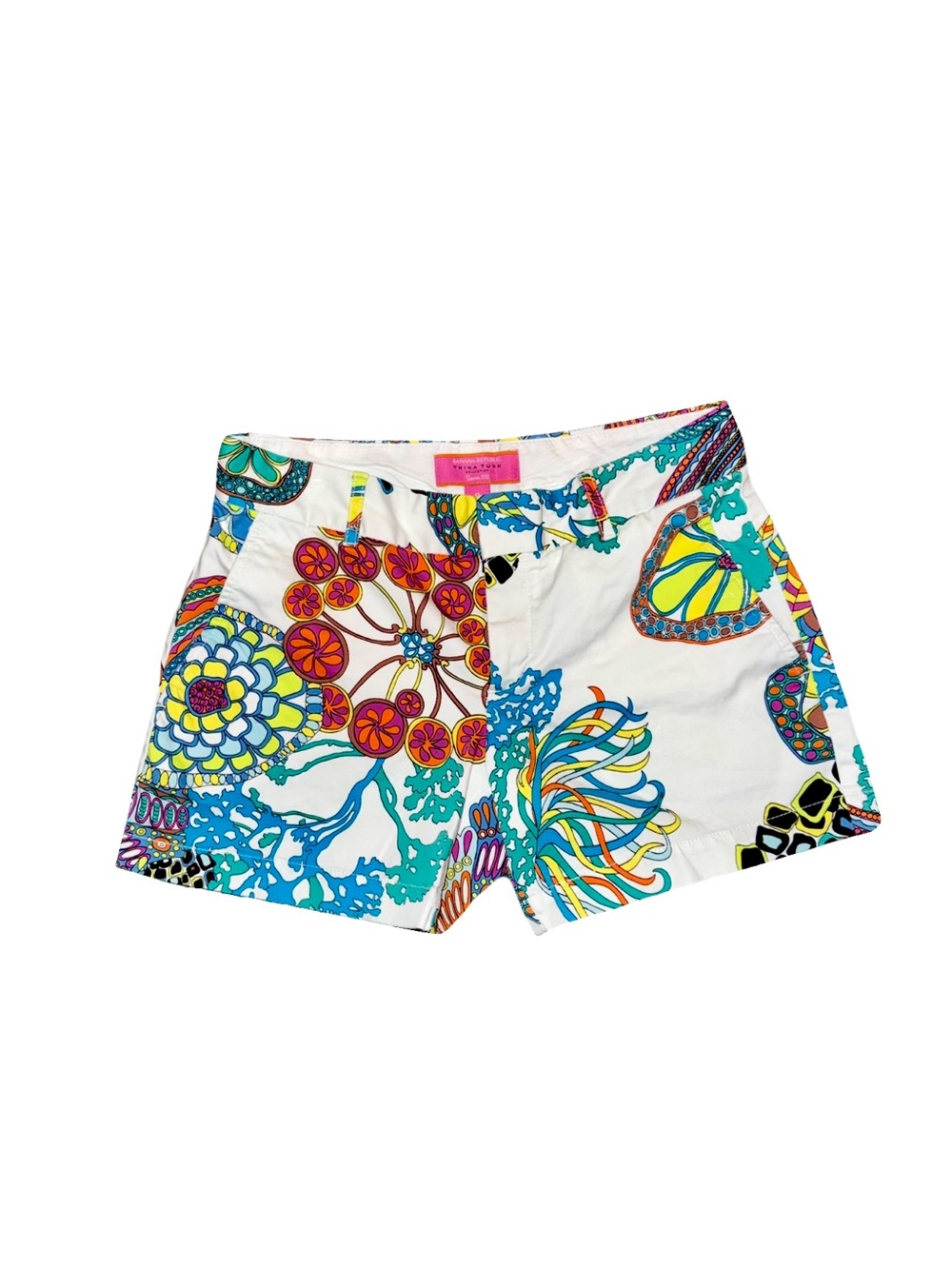 VTG BANANA REPUBLIC TRINA TURK COLLECTION SUMMER 2012 PATTERNED SHORTS // SIZE 0